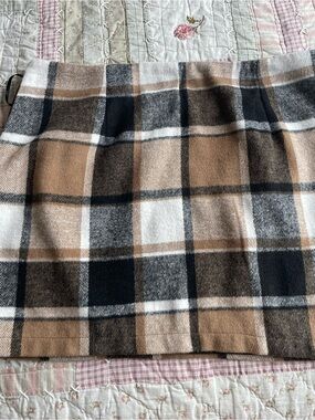 Plaid Mini Skirt in Brown, Black & Cream Worn once - Like NEW ❤️
